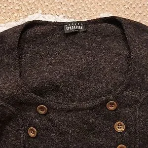 Pull Col Marin Noir Marina Spadafora - Taille S/M - Cardigan Italien élégant